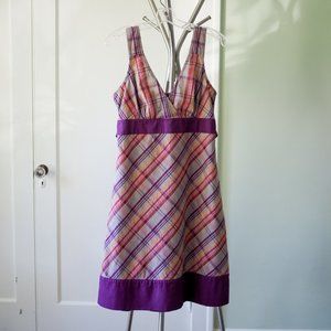 Patagonia Purple Plaid Summer Dress M Size 8